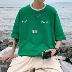 YYDS/EMO字母图案港风中性休闲情侣大码风短袖T恤DT7643P25图片