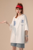 中性风短袖T恤女港风日系休闲情侣大码风短袖T恤男DT7653P30，男装T恤，星座227-7