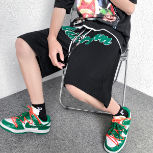 港风短裤男大码中性风短裤女男士中裤男潮流五分裤男DK7713P37图片