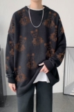 秋季港风长袖印花毛线毛衣男宽松休闲圆领套头针织衫线衣7926P58，男装针织衫/毛衣，星座227-7
