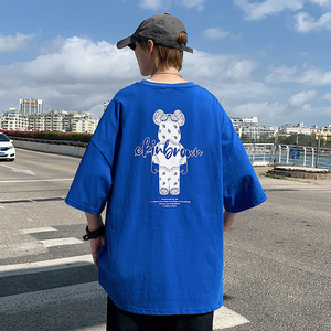 图案已注册港风日系中性休闲情侣大码风短袖T恤DT7736P25图片