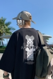 图案已注册港风日系中性休闲情侣大码风短袖T恤DT7736P25，男装T恤，星座227-7