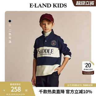 刺绣印花撞色 云柔棉eland kids衣恋童装 男童polo衫 冬季