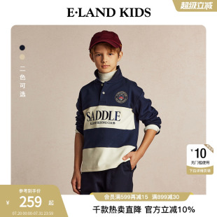 刺绣印花撞色 云柔棉eland kids衣恋童装 男童polo衫 冬季
