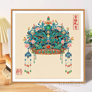 5d钻石贴画满钻2025新款客厅卧室中式高难度手工点粘钻十字绣挂画