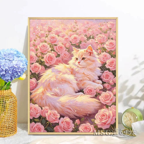 2026新款5D钻石画玫瑰猫咪动物高难度女孩子手工DIY贴钻画十字绣