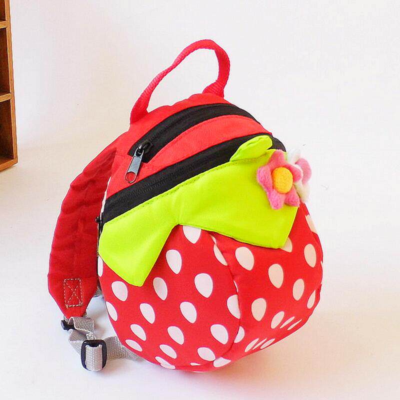 草莓儿童小书包宝宝背包超萌2岁幼儿园防走丢女孩包包女童双肩包