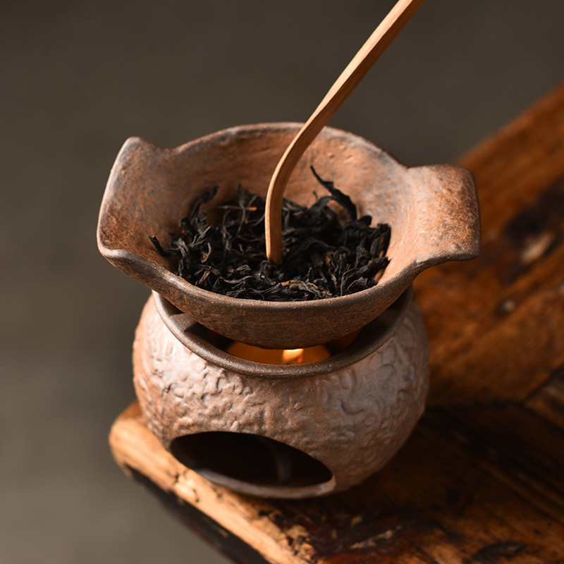 老岩泥粗陶复古烤茶炉复古温茶炉