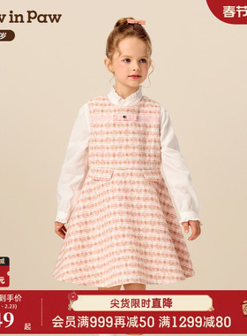 【商场同款】PawinPaw卡通小熊童装25年冬季新款女童连衣裙小香风