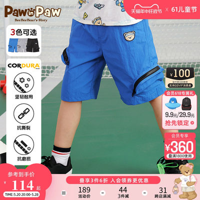 PawinPaw松紧裤子工装裤