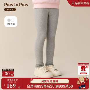 新款 25年秋季 PawinPaw卡通小熊童装 女童弹力打底裤 商场同款