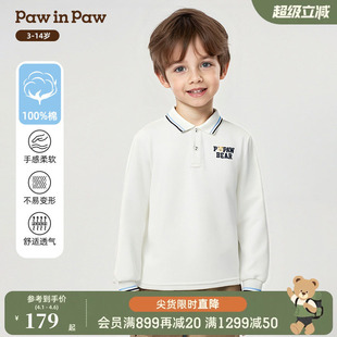 秋季 商场同款 PawinPaw卡通小熊童装 T恤 男童翻领长袖