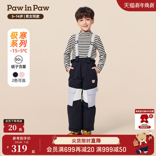 工装 PawinPaw卡通小熊童装 男女童羽绒背带裤 新款 保暖 25年冬季