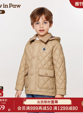 【商场同款】PawinPaw卡通小熊童装25年冬季新款男童学院风棉服