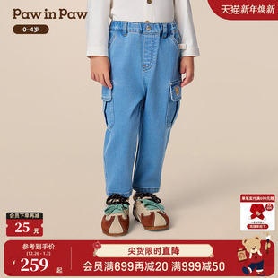 新款 25年秋季 PawinPaw卡通小熊童装 男宝宝休闲牛仔裤 商场同款