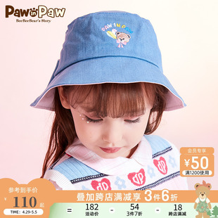 女童儿童帽子蝴蝶结学院风 PawinPaw卡通小熊童装 春季