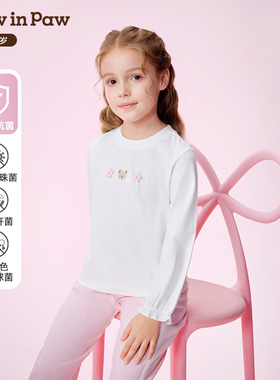 【5A抗菌】PawinPaw卡通小熊童装26年春夏季新款女童宽松长袖T恤