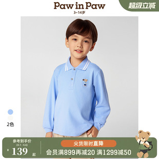 春夏男童撞色运动T恤 PawinPaw卡通小熊童装