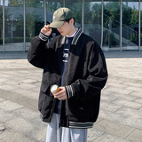 贴袋灯芯绒棒球队秋装夹克宽松港风休闲外套756P85，男装夹克，电商A458A