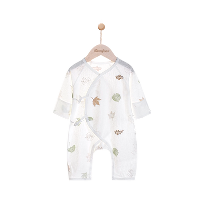 小丹佛尔斜襟系带夏无骨哈衣爬服