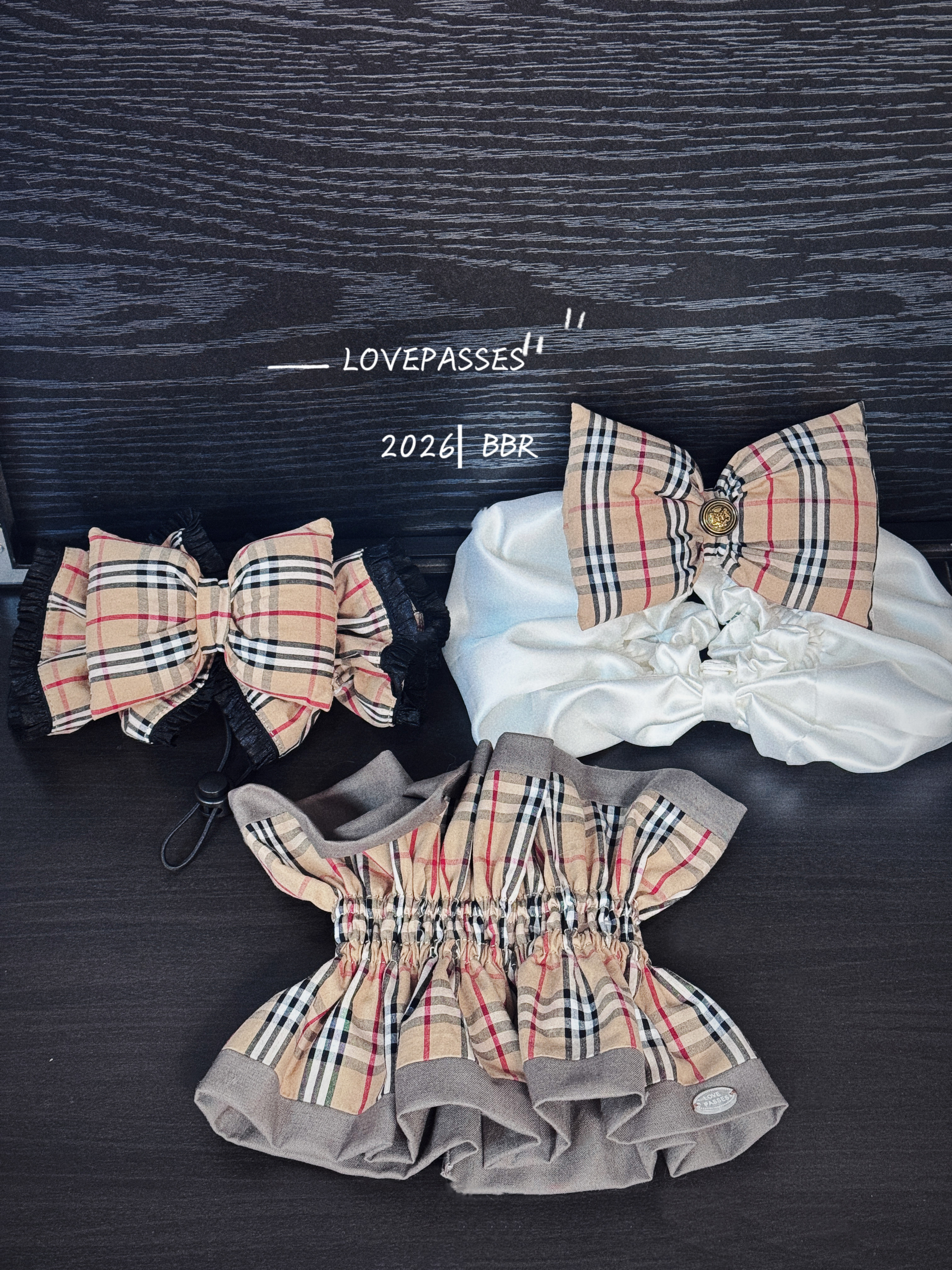 LOVEPASSES  | 老钱风bbr经典条格纹 复古可卡布美卡耳套发带耳花,宠物/宠物食品及用品,宠物用品定制周边,淘宝优惠券,粉丝福利购,淘宝优惠卷