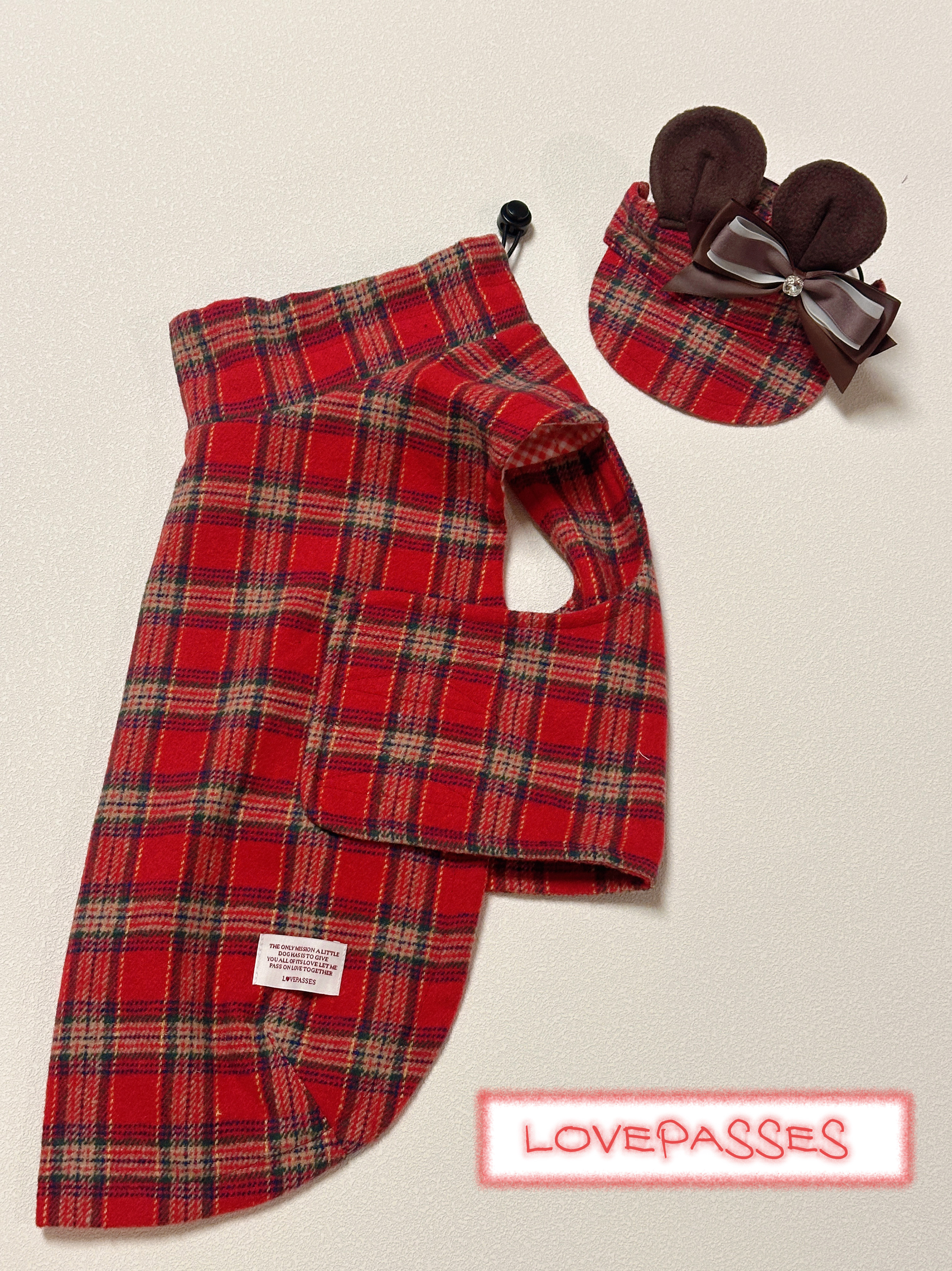 2026｜狗狗衣服新品保暖宠物红色格子狗狗网红无袖马甲棒球棒套装,宠物/宠物食品及用品,宠物用品定制周边,淘宝优惠券,粉丝福利购,淘宝优惠卷