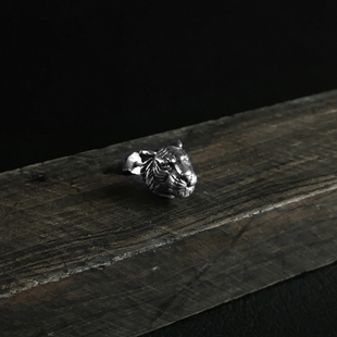 原创小众设计感老虎耳钉925纯银个性简约欧美男生耳饰单只潮流女