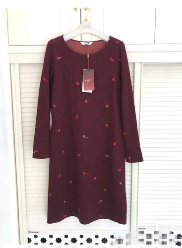 菲姿啦娜菲高端轻奢品牌专柜正品高端面料绵羊毛女士连衣裙