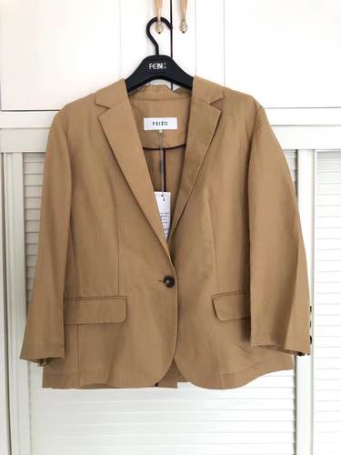 清仓菲姿啦娜菲高端轻奢品牌专柜正品高端面料亚麻女士西装外套