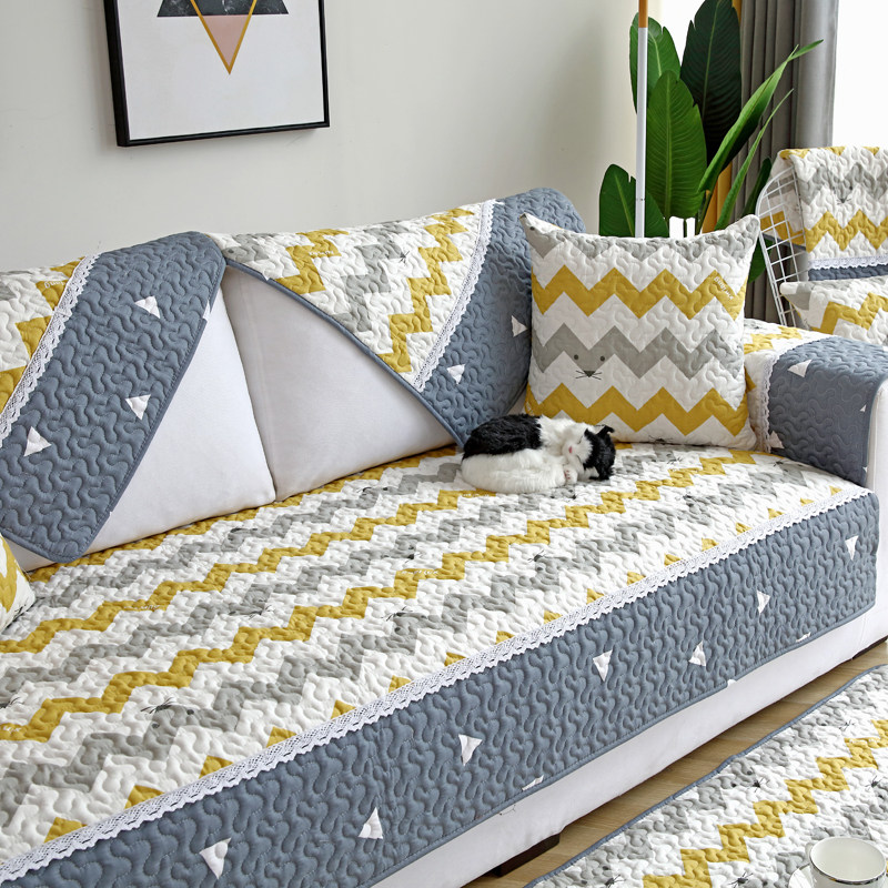 北欧高档时尚全棉沙发垫纯棉四季通用防滑简约现代全包万能套罩巾,居家布艺,沙发垫,淘宝优惠券,粉丝福利购,淘宝优惠卷