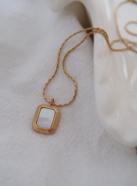 蝶贝镀金蛇骨链原创项链做旧