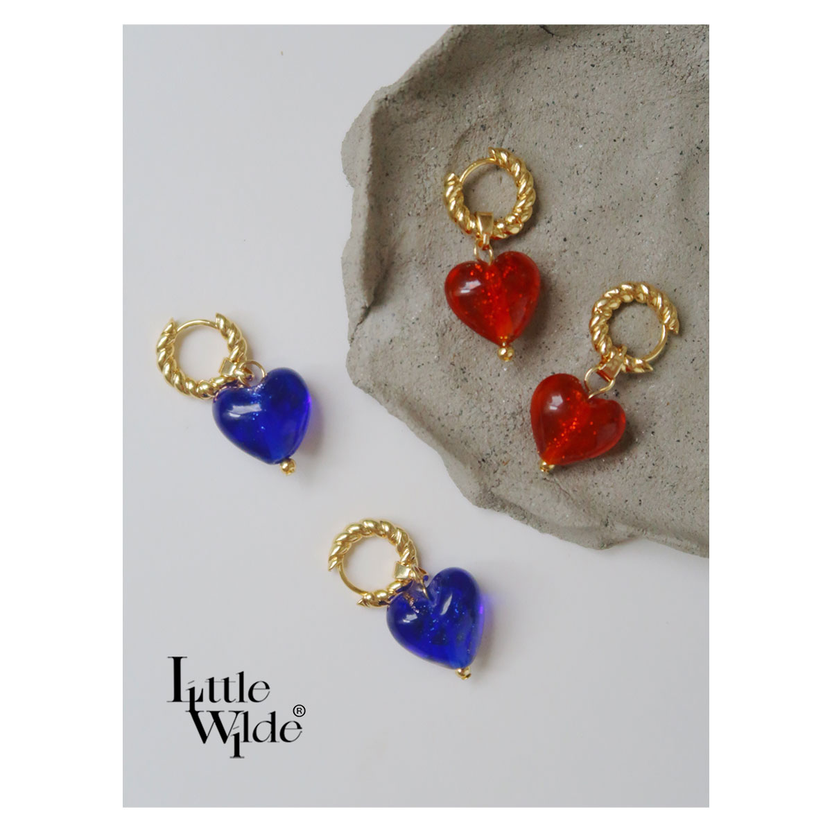 复古18k金女琉璃耳环原创小众