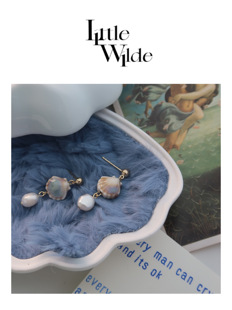 阿芙洛狄忒 | LW原创天秤座做旧陶瓷贝壳天然淡水珍珠925耳钉耳夹