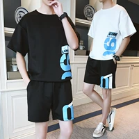 Quần short nam phù hợp với thương hiệu quần mùa hè phiên bản Hàn Quốc của xu hướng lỏng quần 5 quần hip-hop quần thể thao đi biển hai mảnh - Quần short quần baggy nam