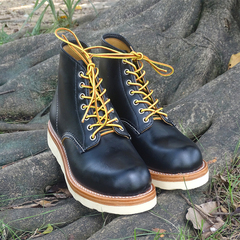 升级版琪宸泓翼9111手工固特异美式复古工装靴茶芯头层牛皮机车靴