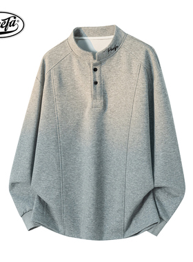 PAEFA 美式简约cleanfit印花休闲宽松长袖运动套头卫衣 男女同款