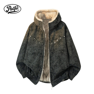 高街座山雕全毛内胆铆钉小众设计感抗寒保暖棉服男女款 PAEFA 美式