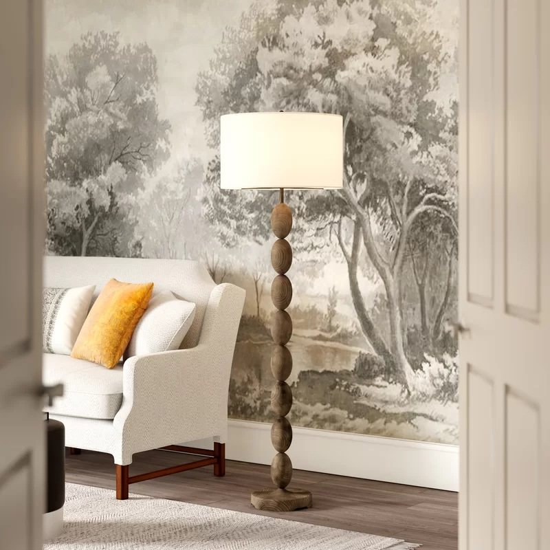 美式乡村度假酒店复古实木客厅餐厅落地灯灯简约艺术卧室床头灯具