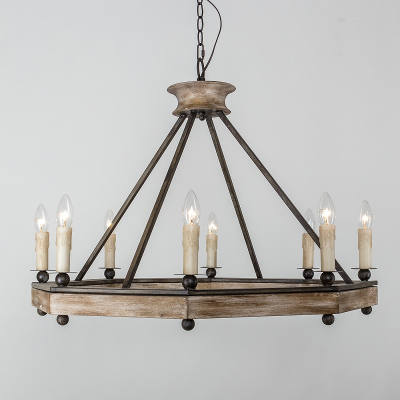 美式实木田园咖啡厅温馨装饰吊灯