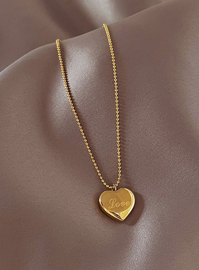 Friday Jewelry「私藏爱意」love桃心轻奢小众爱心项链女锁骨链