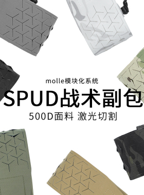 TU SS风格SPUD多用途翻盖战术杂物molle副包抽绳对讲机包兼容5.56