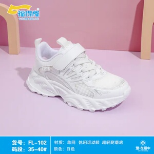 福得隆童鞋2024新款男童运动鞋女童休闲学校小白鞋单网节目舞蹈轻