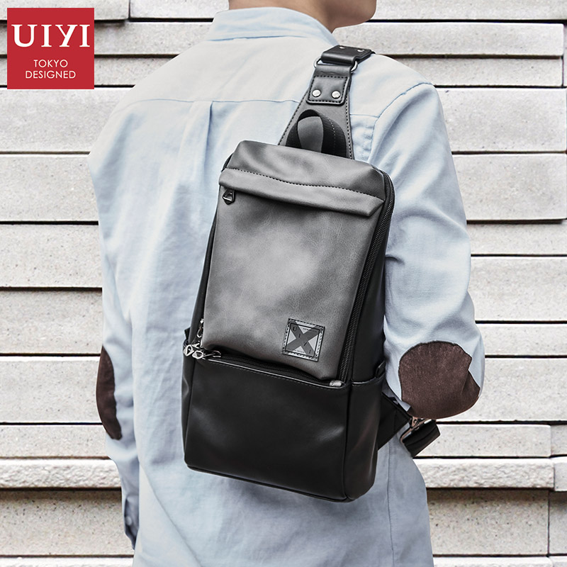 佑一良品斜挎包男潮牌胸包运动休闲日系ins潮小包学生皮单肩背包