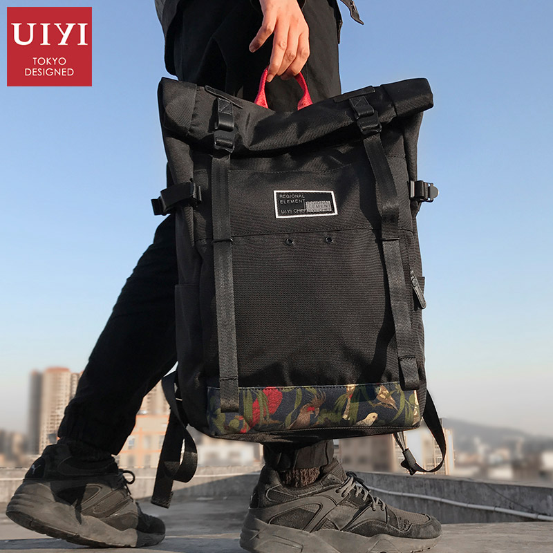 佑一良品潮牌卷盖双肩包男时尚潮流背包休闲男生书包运动旅行电脑