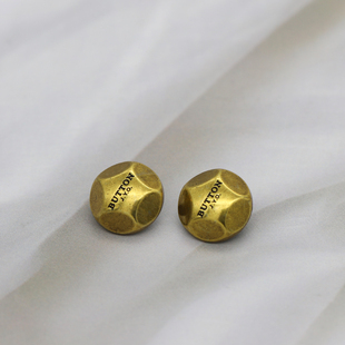 启铭复古风BUTTON字母金属缝线纽扣百搭针织开衫 15mm圆形做旧扣子