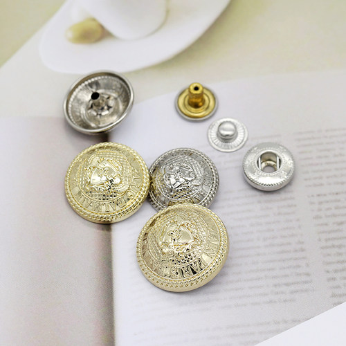 圆形英伦双狮金属按扣手工扣摁