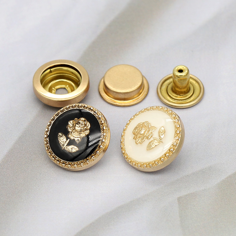 金属圆形玫瑰花滴胶四合扣按扣女大衣风衣外套子母扣百搭衣服装饰,居家布艺,纽扣,淘宝优惠券,粉丝福利购,淘宝优惠卷