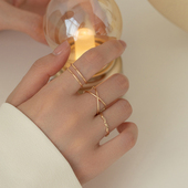 闺蜜指环 个性 小众设计高级感素圈轻奢食指戒指女2026年新款 潮时尚