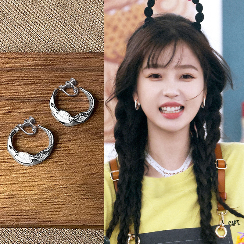 银色不规则耳夹女士无耳洞