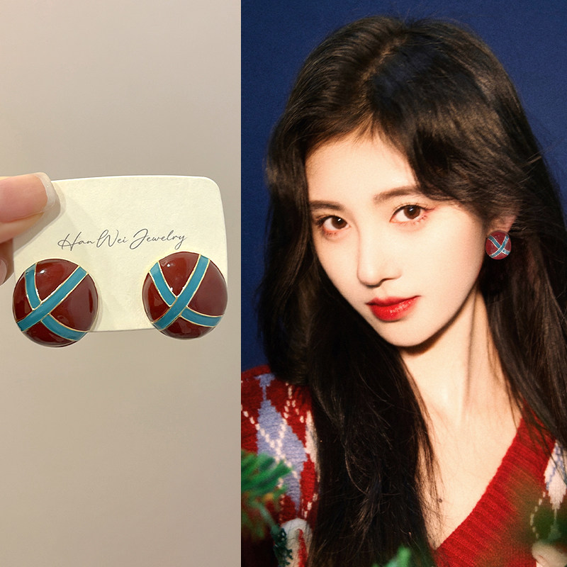 复古港风圆形耳钉女轻奢高级感气质大气耳环小众设计感巨好看耳饰,饰品/流行首饰/时尚饰品新,耳钉,淘宝优惠券,粉丝福利购,淘宝优惠卷